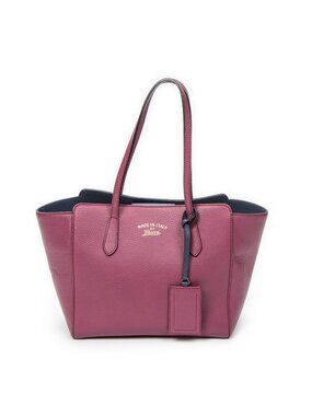 Gucci Small Swing Tote Bag Purple Grained Calfskin